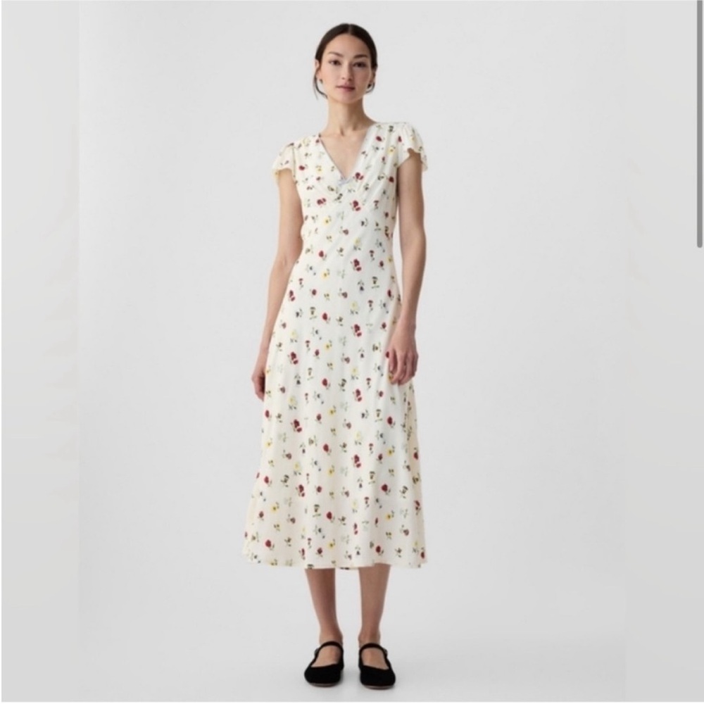 Gap x Doen Floral Dress | Floral Print Cream Dress